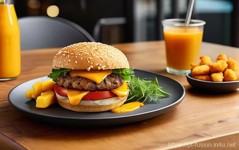 퓨전 패스트푸드 소스 종류 - Prompt 1: A Global Fast Food Fusion Feast** 퓨전 패스트푸드 소스 종류 - Prompt 1: A Global Fast Food Fusion Feast**